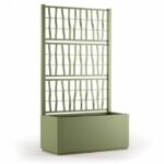 Fioriera Ethica rettangolare 80 cm con traliccio verde