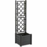 Fioriera quadrata con traliccio ITALIA - 30L - Plastica - Antracite