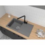 Lavello STRADOUR costruito in EINNA, in SMC GRIS BETON - 16, 1 vasca, dimensioni 78 * 43,5 cm, svuotamento manuale - immagine 2