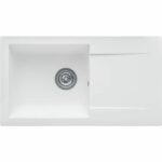 Lavello STRADOUR costruito in EINNA, in SMC WHITE UNI - 17, 1 vasca, dimensioni 78 * 43,5 cm, svuotamento manuale