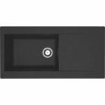 STRADOUR Lavello da incasso in resina Lierra 1000x500mm 1 vasca grande - Nero - Manifattura francese