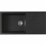 STRADOUR Lavello da incasso CUBE, in SMC BLACK STRAW - 06, 1 vassoio, dim. 100 * 50 cm, svuotamento manuale