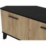Scarpiera THEO a 2 ante - Melaminico rovere rustico e profilo nero - da 8 a 10 paia - L100 x P40 x H52 cm - immagine 4