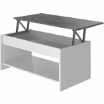 Tavolino da caffè elevabile HAPPY - Bianco e grigio - L 50 cm