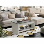 Tavolino da caffè elevabile HAPPY - Bianco e grigio - L 50 cm - immagine 4