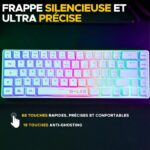 Tastiera da gioco - Membrana - The G-Lab - KEYZ HYDROGEN WL - Retroilluminazione arcobaleno - Wireless - Semi-meccanica - Azerty - Bianca - immagine 6