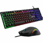 Combo KRYPTON - THE G-LAB - Pacchetto tastiera e mouse da gioco retrò cablati - Illuminazione RGB