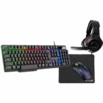 COMBO GAMING 4in1 - THE G-LAB - COMBO-SULFUR/FR - Tastiera e mouse da gioco retroilluminati + Cuffie da gioco + Tappetino per mouse