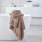 Set di 2 asciugamani TODAY 50x90 cm 100% Cotone - Rosa sabbia - immagine 2