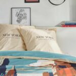 Completo letto - TODAY - JAVA - 2 persone - 240x220 cm - Cotone - Stampa New York - Beige - immagine 4