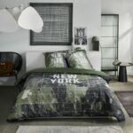 Completo letto - TODAY - JAVA - 2 persone - 240x220 cm - Cotone - Stampa New York - Verde