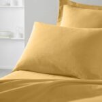 Pillow Pillowcase oggi essenziale - 50 x 70+5 cm - 100% une cotone - ocra - immagine 3