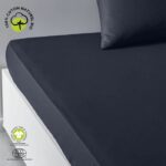 Lenzuolo con angoli - TODAY - 180 x 200 cm + 30 cm - Cotone - Blu navy biologico