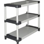 Scaffale in plastica - TOOD - 3 ripiani - Portata 80 kg per ripiano - 80x40x85 cm - Nero/grigio