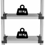 Ripiano in plastica - TOOD - 5 ripiani - Portata 80 kg - 80x40x171 cm - Nero/grigio - immagine 2