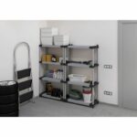 Ripiano in plastica - TOOD - 5 ripiani - Portata 80 kg - 80x40x171 cm - Nero/grigio - immagine 4