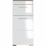 Base da bagno AMANDA - 1 anta + 1 cassetto - L37 x P31 x H79 cm - Bianco - TRENDTEAM - immagine 3