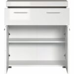 Base da bagno Amanda - Bianco - 2 ante + 1 cassetto - L73 x P31 x H79 cm - TRENDTEAM - immagine 4