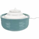 TRIXIE Vital Falls Fontana in ceramica - 1,5 L / Ø 22 x 13 cm - Petrolio e bianco - Per cani e gatti