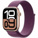 Apple Watch Series 10 GPS - 42 mm - Cassa in alluminio color oro rosa - Cinturino Sport Loop color prugna