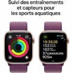 Apple Watch Series 10 GPS - 42 mm - Cassa in alluminio color oro rosa - Cinturino Sport Loop color prugna - immagine 4