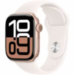 Apple Watch Series 10 GPS - 42 mm - Cassa in alluminio oro rosa - Cinturino Sport cipria - M/L