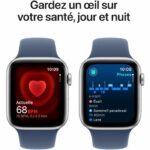 Apple Watch SE GPS + Cellular - 44mm - Cassa in alluminio argento - Cinturino Sport denim - M/L - immagine 5