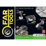 X-FIT PACK 'BIG WORK' 3 macchine 18V + 2 batterie 18V 3.0Ah: Trapano / Avvitatore + Martello Perfo + Smerigliatrice angolare - immagine 6