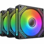 XIGMATEK - Starz Pro (Nero) (Confezione da 3) - Ventole A-RGB 3x120mm per case del PC