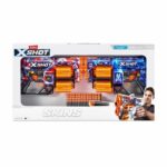 Pack Blasters - ZURU - XSHOT Skins Dread 2PK - Blaster a doppia canna rotante con 48 dardi e tiro da 27 metri