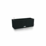 LECHUZA Jardiniere - Balconera cottage 50 - 50 x 19 x 19 - Kit completo - Negro grafito - 8 L