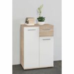 JACKY Clásico mueble blanco mate con decoración en roble - L 60 cm - immagine 2