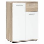 JACKY Clásico mueble blanco mate con decoración en roble - L 60 cm - immagine 5