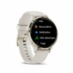 Reloj inteligente con GPS GARMIN Venu 3S, 30,4 mm (1,2"), acero dorado suave, caja color marfil y correa de silicona color marfil. - immagine 2