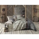 Juego de cama - 1 funda nórdica 220x240 cm + 2 fundas de almohada 60x60 cm - 65% algodón, 35% poliéster - Gris