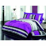 Juego de cama - 1 funda nórdica 220x240 cm + 2 fundas de almohada 60x60 cm - 100% algodón reforzado - Lila