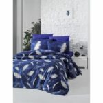 Juego de cama - 1 funda nórdica 220x240 cm + 2 fundas de almohada 60x60 cm - 100% algodón reforzado - Azul