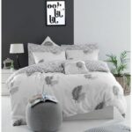 Juego de cama - 1 funda nórdica 220x240 cm + 2 fundas de almohada 60x60 cm - 65% algodón, 35% poliéster - Gris