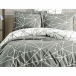 Juego de cama - 1 funda nórdica 220x240 cm + 2 fundas de almohada 60x60 cm - 100% algodón reforzado - Gris