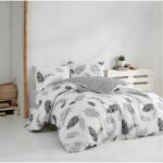 Juego de cama - 1 funda nórdica 220x240 cm + 2 fundas de almohada 60x60 cm - 100% algodón reforzado - Gris
