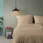 Juego de cama - 1 funda nórdica 220x240 cm + 2 fundas de almohada 60x60 cm - 100% algodón reforzado - Beige