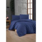 Juego de cama - 1 funda nórdica 220x240 cm + 2 fundas de almohada 60x60 cm - 100% algodón reforzado - Azul