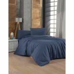 Juego de cama - 1 funda nórdica 220x240 cm + 2 fundas de almohada 60x60 cm - 100% algodón reforzado - Azul