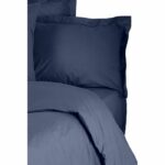 Juego de cama - 1 funda nórdica 220x240 cm + 2 fundas de almohada 60x60 cm - 100% algodón reforzado - Azul - immagine 4