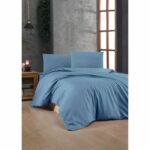 Juego de cama - 1 funda nórdica 220x240 cm + 2 fundas de almohada 60x60 cm - 100% algodón reforzado - Azul
