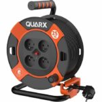 Carrete de bricolaje - QUARX - 25 m - H05VV-F 3G1,5 mm² - Disyuntor térmico - Protección infantil
