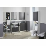 Mueble lavabo VERSA de 2 puertas - Gris sombra y blanco - L 59 x P 38 x 55 cm - immagine 4