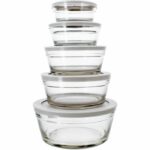 Juego de 5 cuencos - MENASTYL - 5039038 - 150 ml, 230 ml, 400 ml, 610 ml y 940 ml - Tapas de plástico resistentes