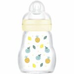 Biberón de vidrio MAM - 170 ml - 0 a 6 meses - Flow Teat 1 - Blanco