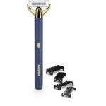 Recortadora y afeitadora de barba - BABYLISS - X-Blade Super-X Metal - Sin cable - 45 min de duración de la batería - 4 peines - Edición dorada y azul marino